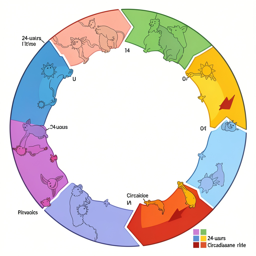 Visualisatie van het 24-uurs circadiaanse ritme cyclus